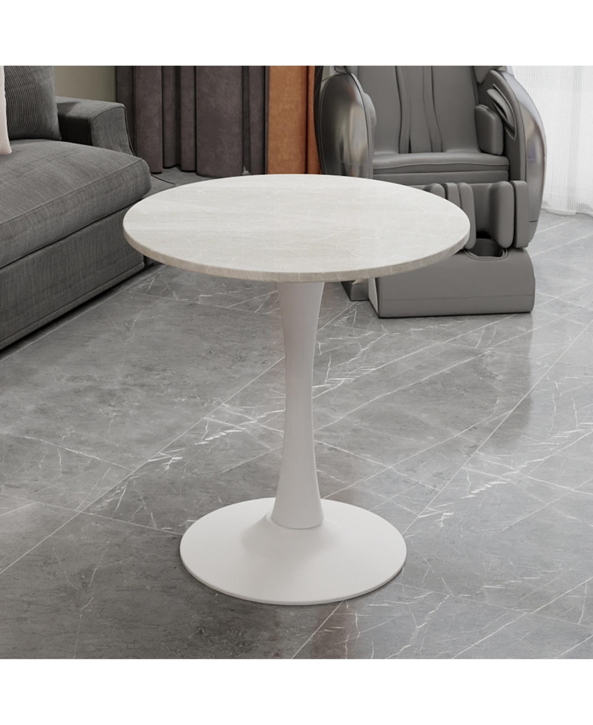 Flynama 27.6" Round Marble Vein Coffee Table, Base