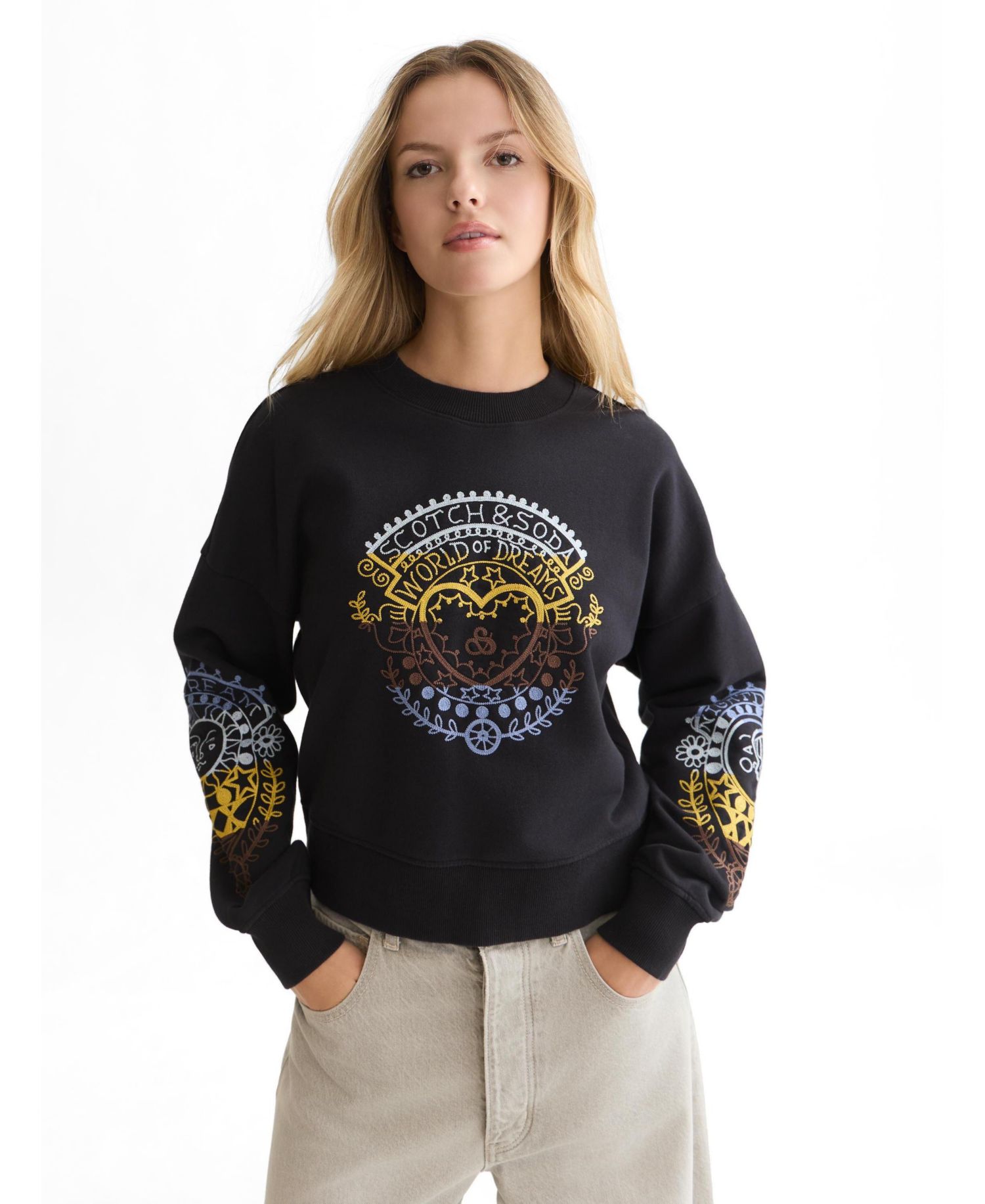 Women's Embroidered Relaxed-Fit Sweatshirt