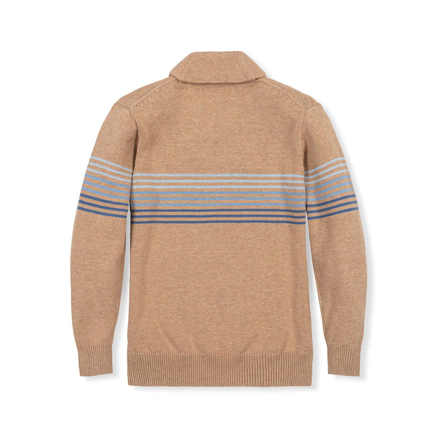 Little Boys (5-7) Organic Shawl Collar Stripe Sweater