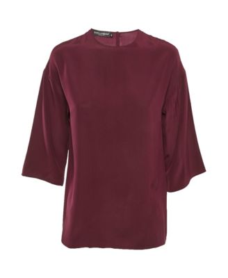 Women's Pre-Owned Dolce and Gabbana Pre-Owned Dolce and Gabbana Burgundy Silk Blouse