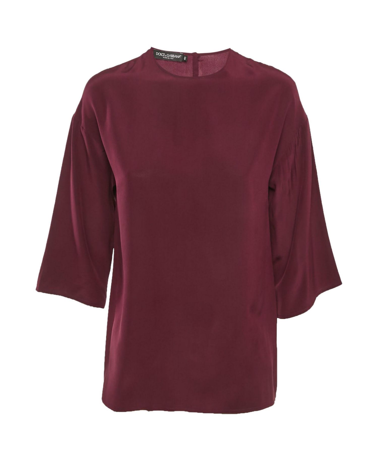 Women's Pre-Owned Dolce and Gabbana Pre-Owned Dolce and Gabbana Burgundy Silk Blouse