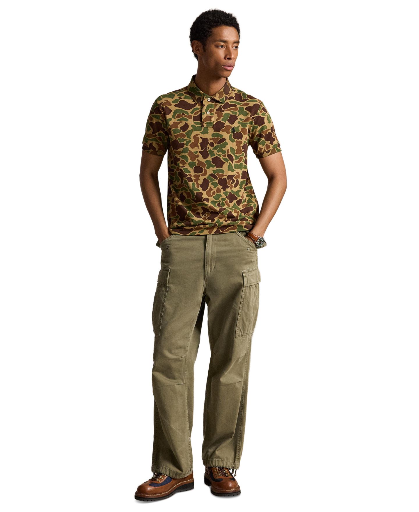 Мужское поло Polo Ralph Lauren Camo Mesh Classic-Fit Polo Shirt, цвет: Камуфляжный — фото 2