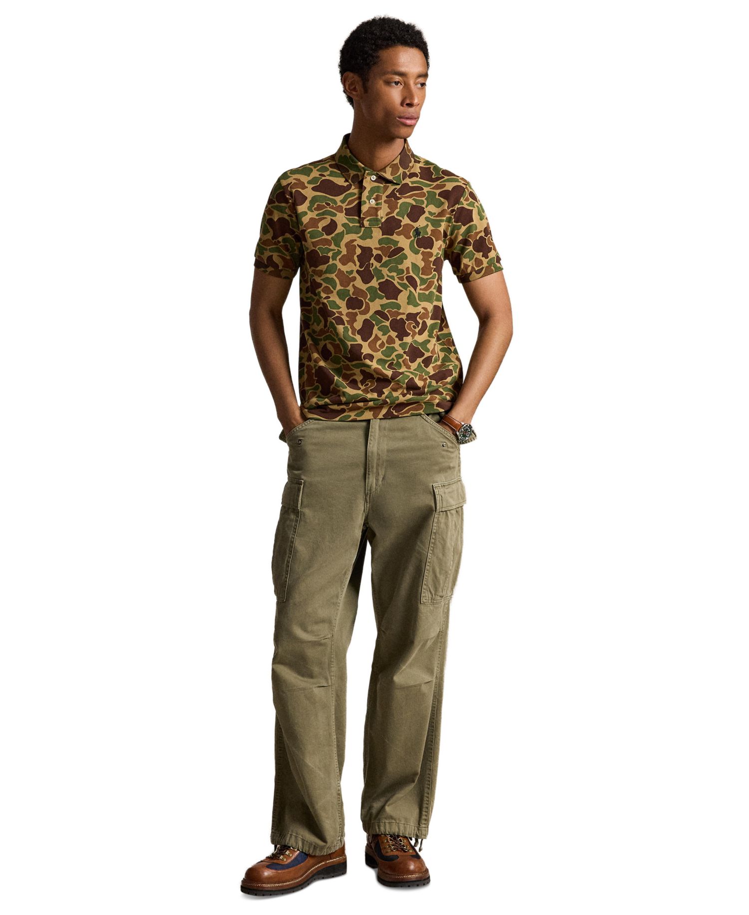 Men's Camo Mesh Classic-Fit Polo Shirt