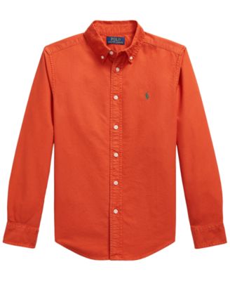 Boys' 8-20 Garment-Dyed Cotton Oxford Shirt