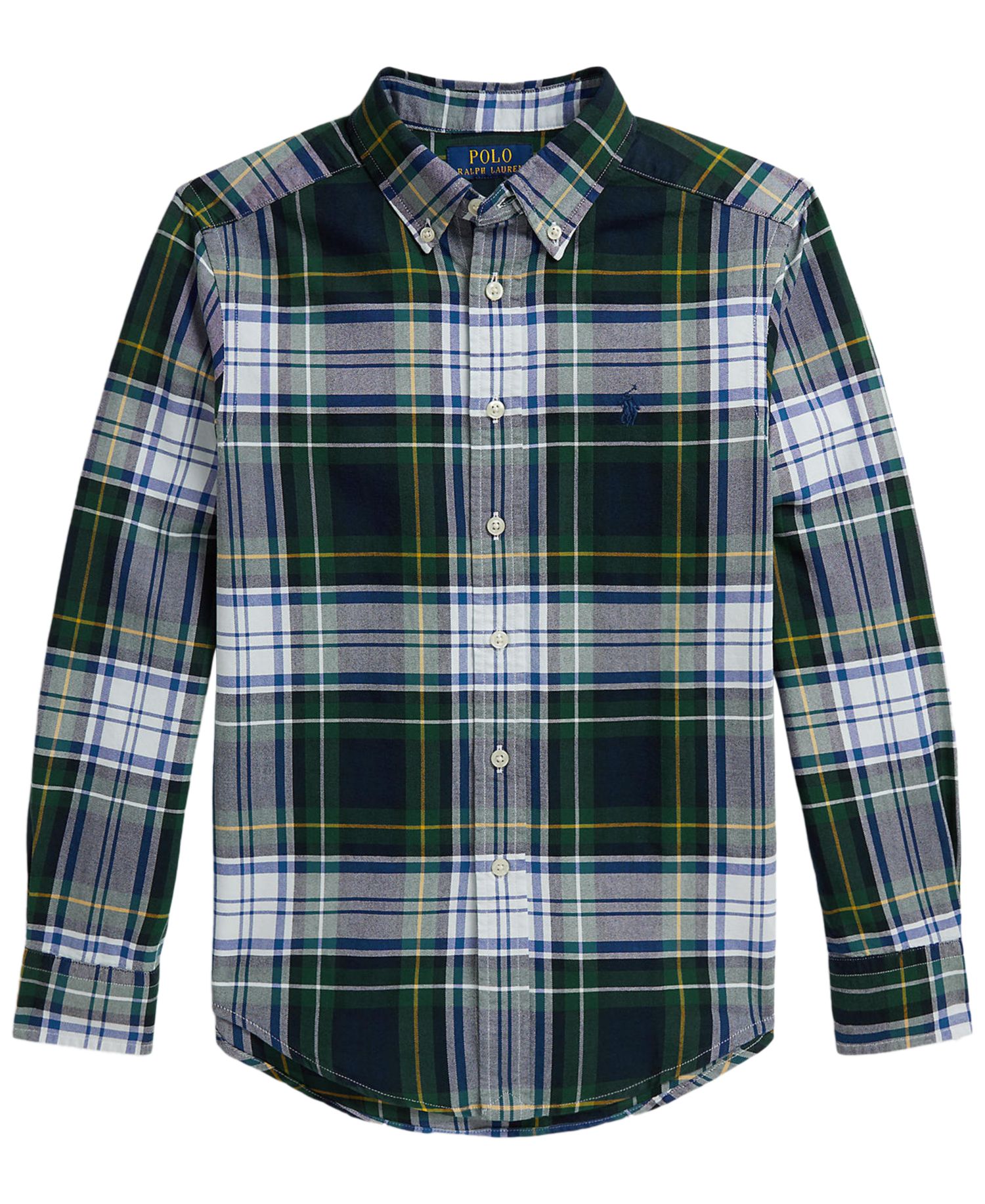 Boys' 8-20 Plaid Cotton Oxford Shirt