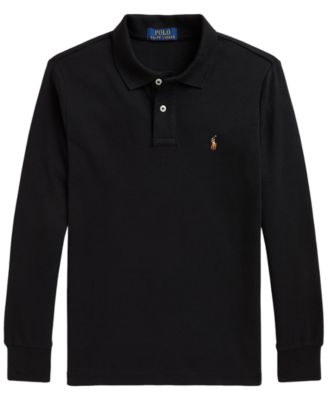 Boys' 8-20 Soft Cotton Long-Sleeve Polo Shirt