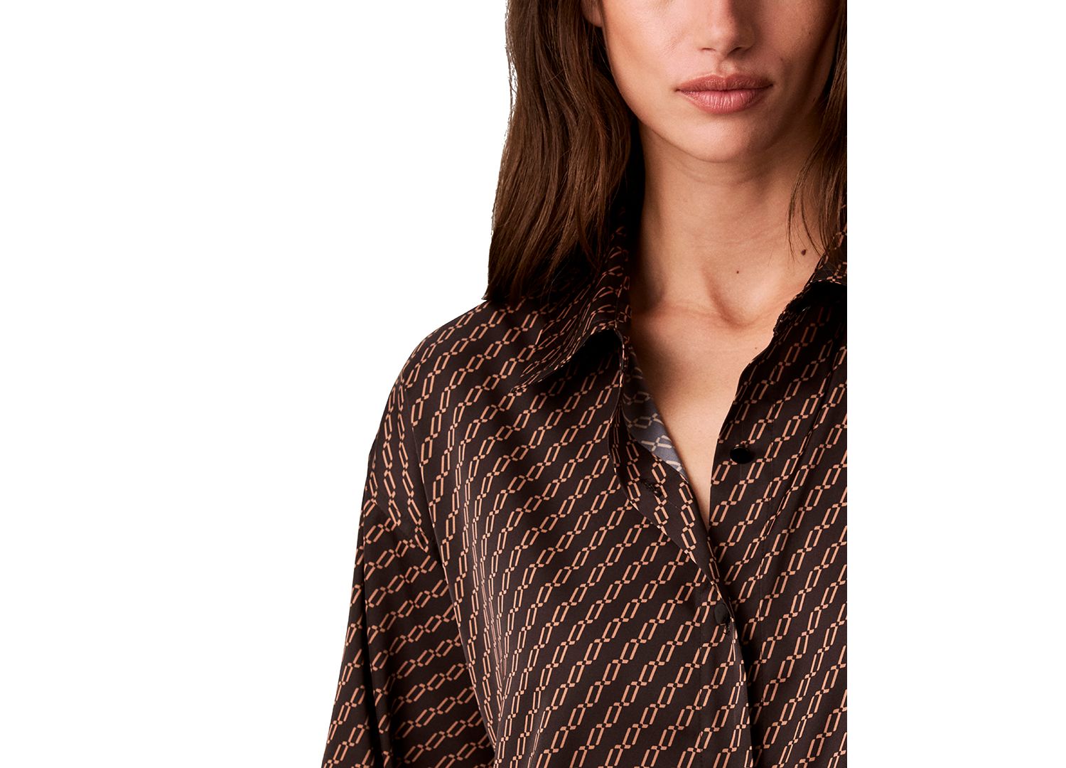 Women's Long-Sleeve Satin Blouse