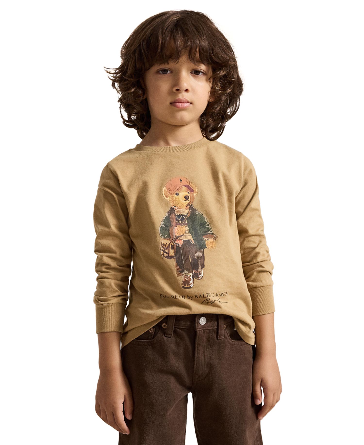 Boys' 2T-7 Polo Bear Cotton Long-Sleeve T-Shirt