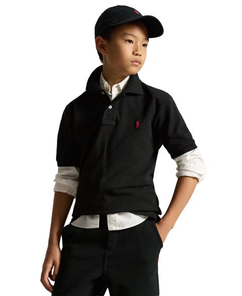 Поло Polo Ralph Lauren 8-20 Cotton Mesh Logo Polo Shirt для мальчиков, цвет: Чёрный