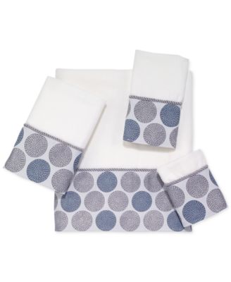 Dotted Circle Bordered Cotton Bath Towels