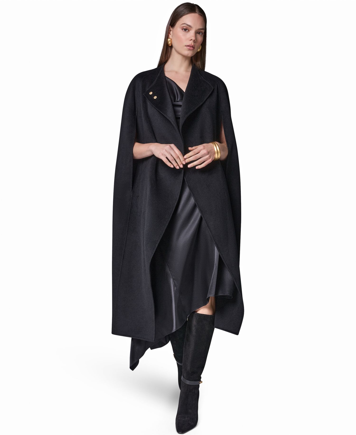 Women's Wool-Blend Maxi Cape Coat