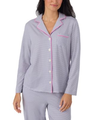 Women's Long-Sleeve Button-Front Cotton-Blend Pajama Set