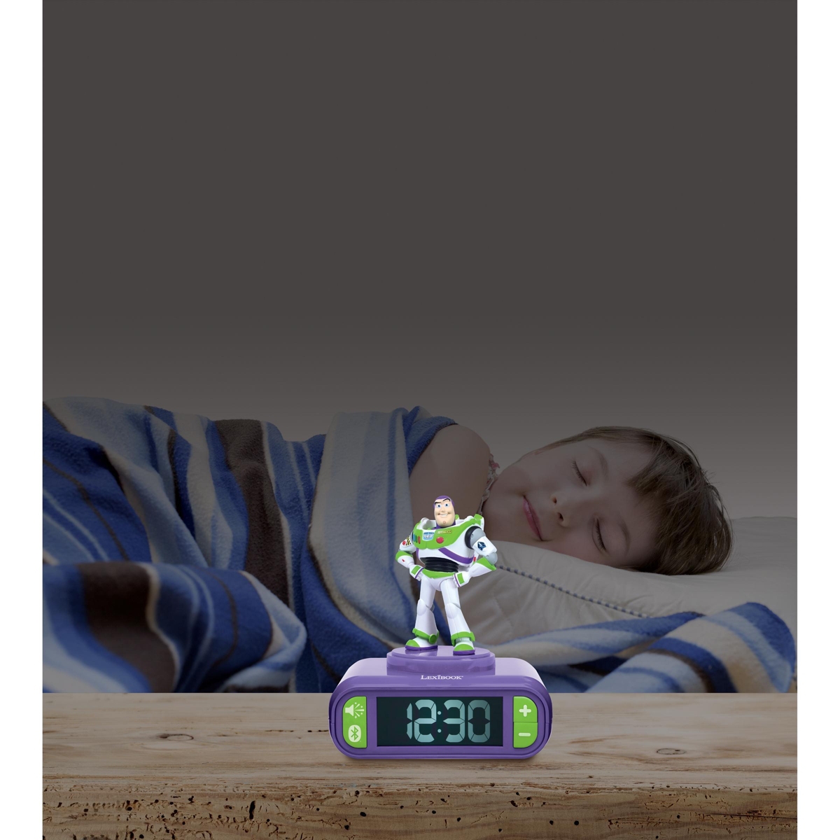Lexibook Disney Toy Story Buzz Lightyear Digital Alarm Clock with 3D Nightlight and Bluetooth Speaker