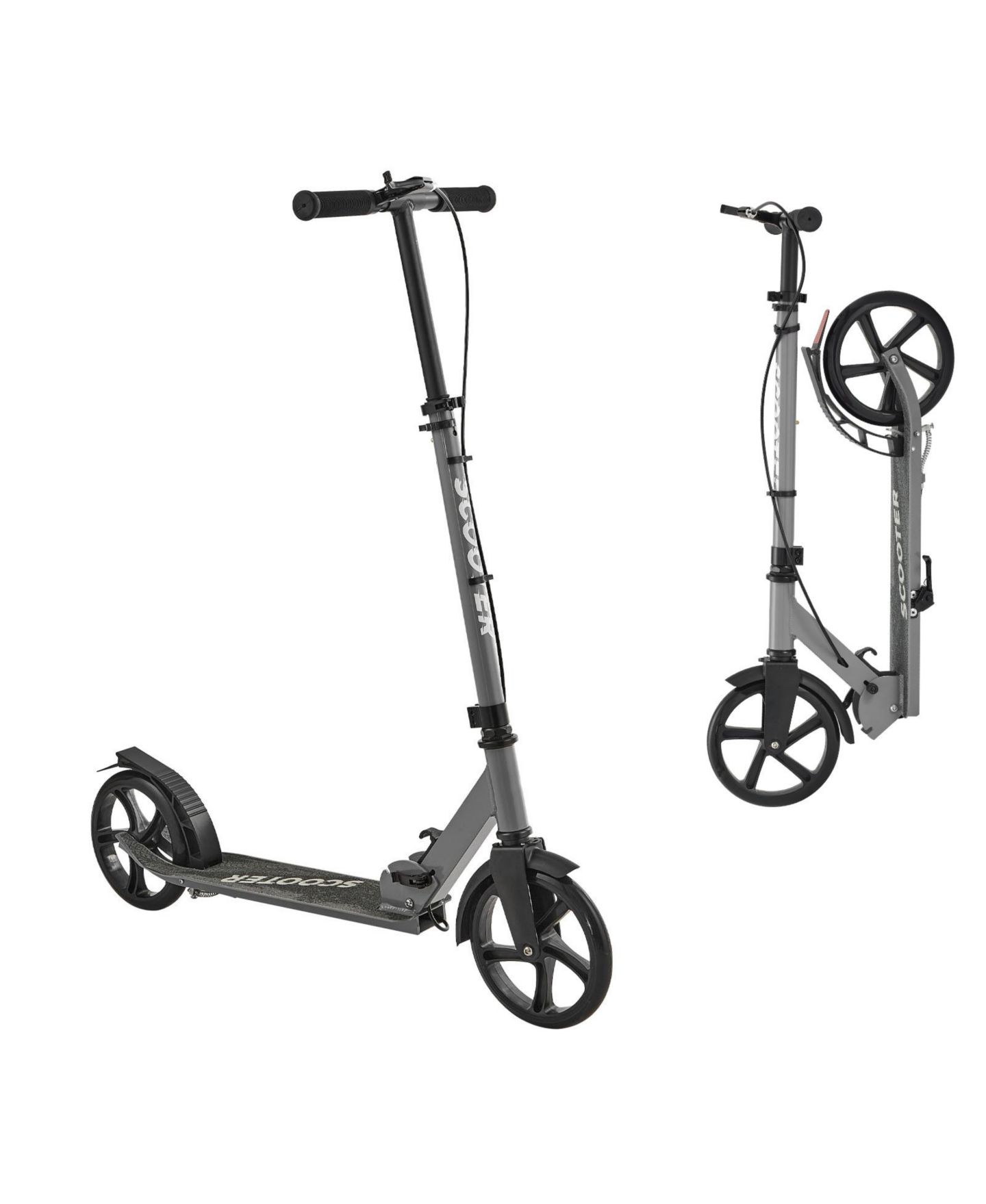 Детская игрушка SUGIFT Adjustable-Foldable Aluminum Alloy 2-Wheel Kick Scooter, Up to 220 lbs, Ages 8+, цвет: Серый — фото 10