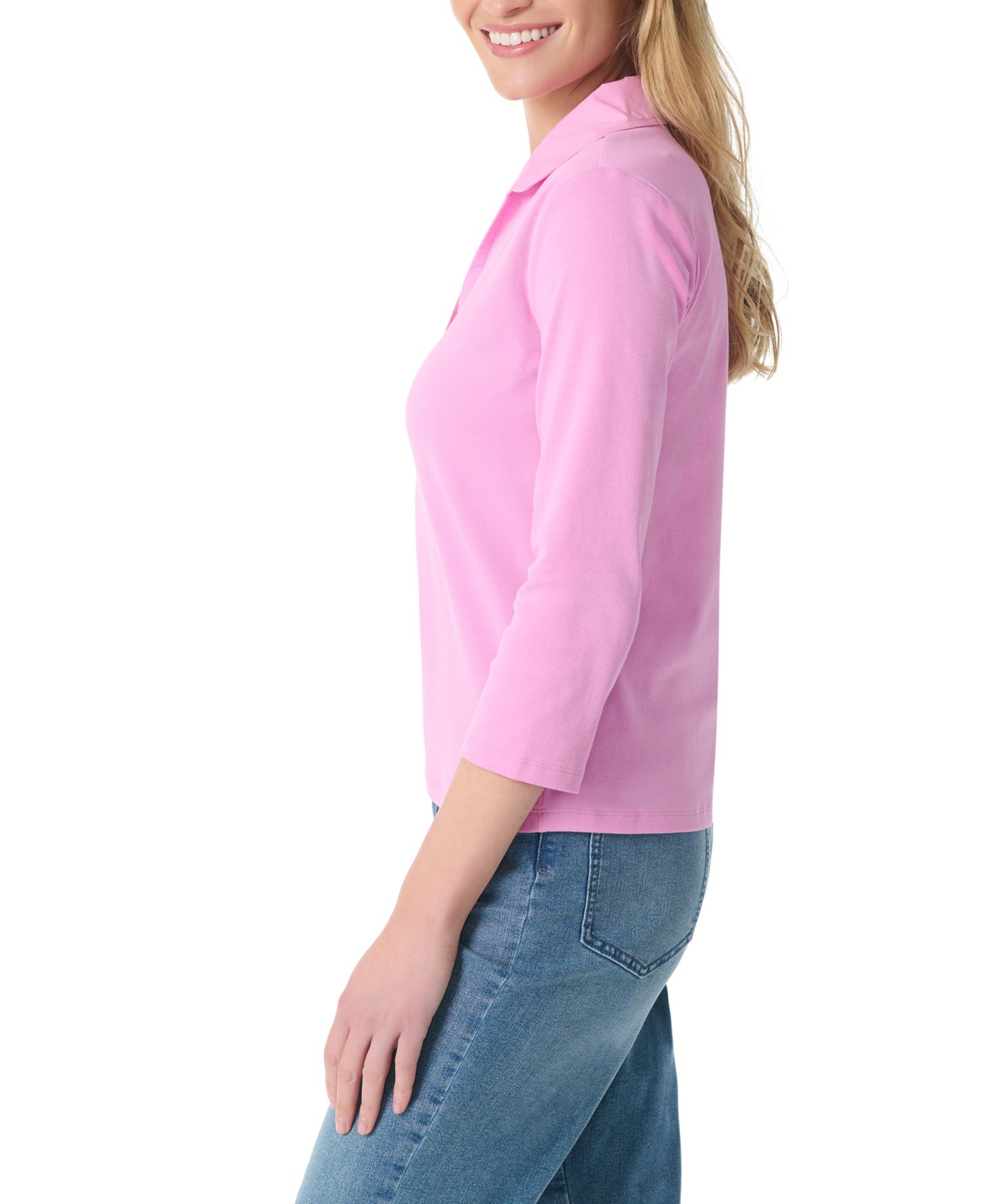 Women's Neve V-Neck 3/4-Sleeve Knit Polo