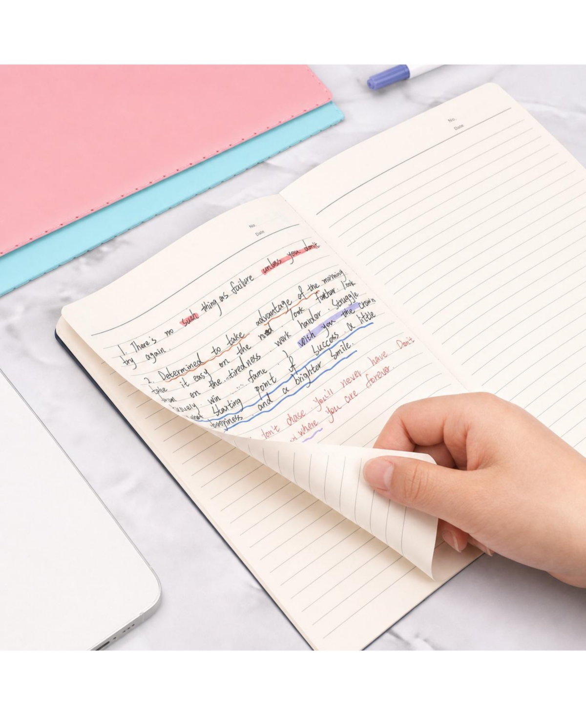 Danrong 45pieces A5 Bulk Lined Notebooks 15 Vibrant Colors 60 Pages Lay Flat Journals