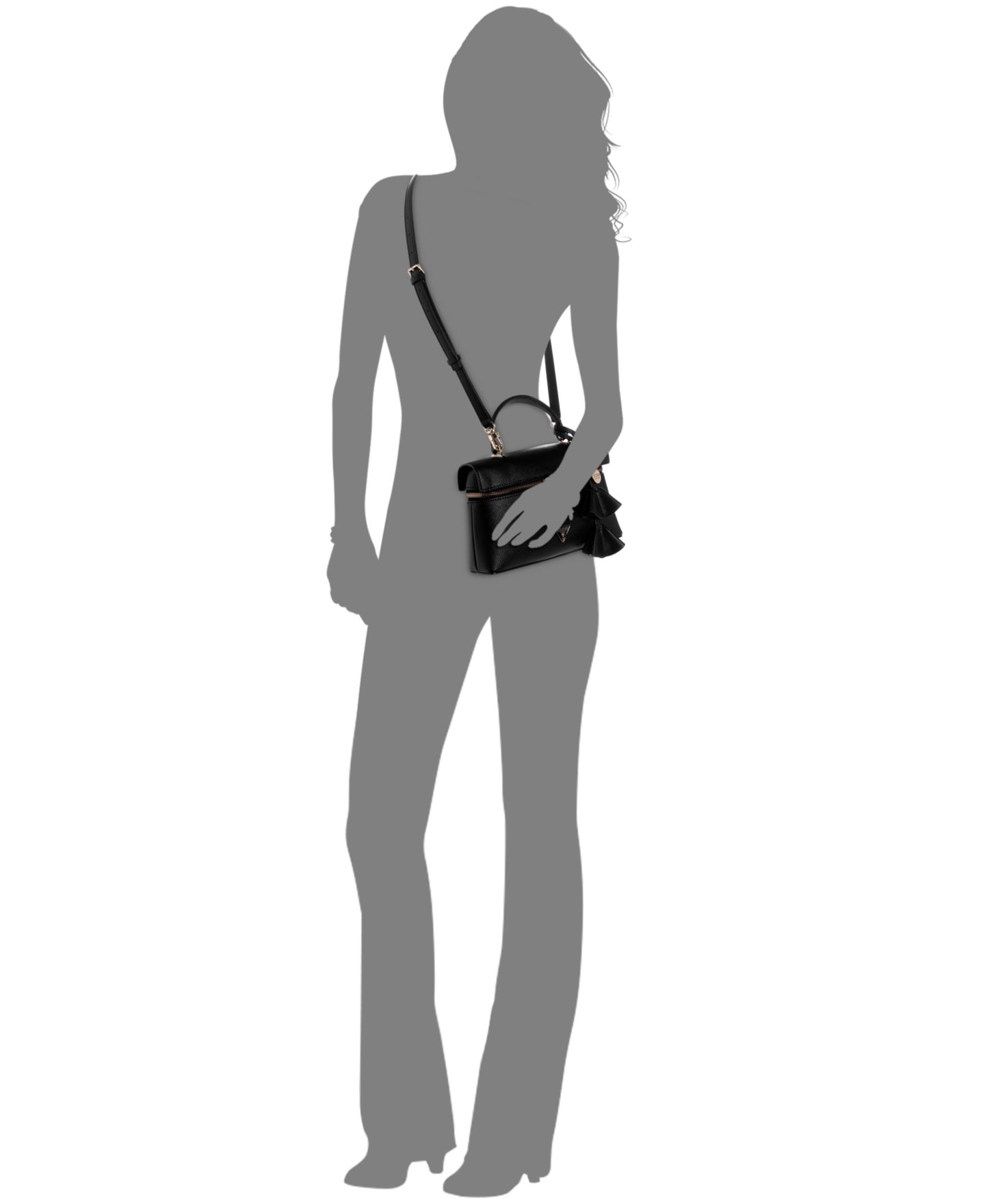 Женская сумка GUESS Danielle Canister Small Crossbody Handbag, цвет: Чёрный — фото 5