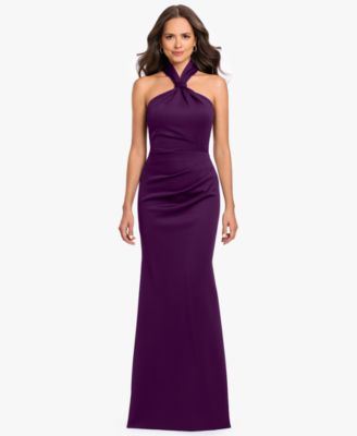 Women's Halter Ruched Gown