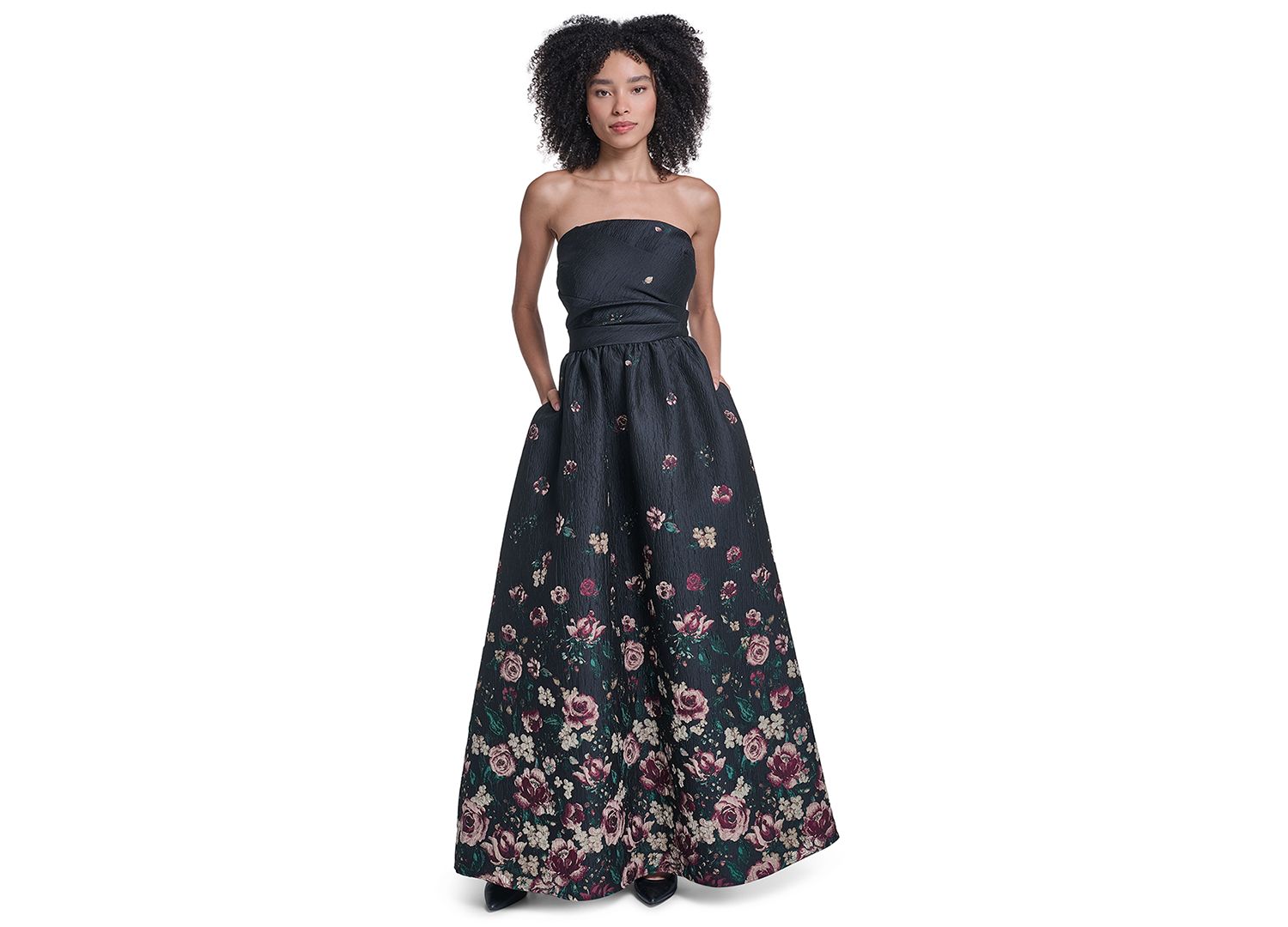 Women's Strapless Floral Gown