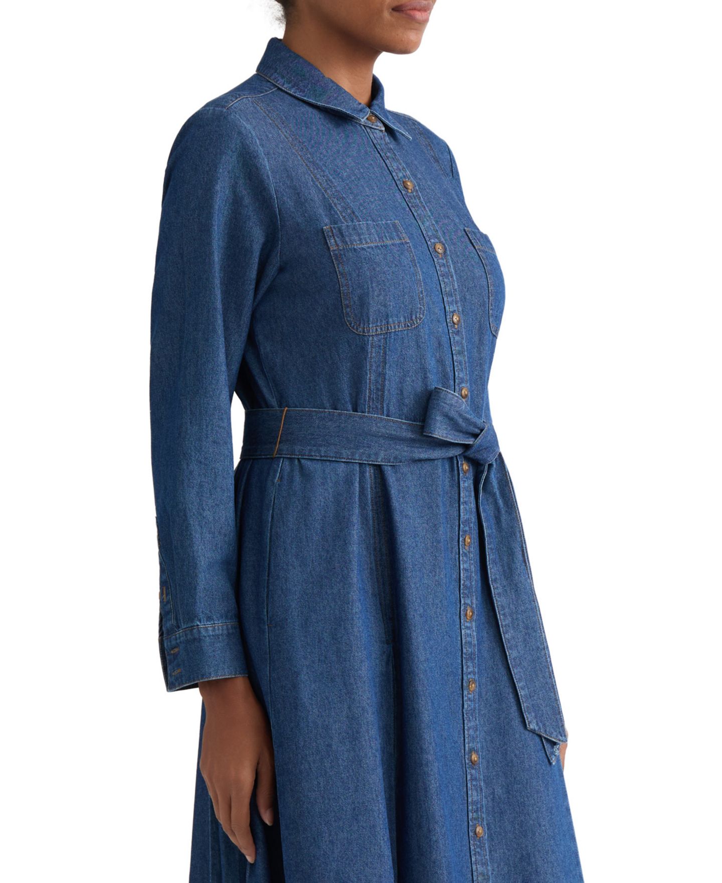 Женское платье Jones New York Button-Up Cotton Shirt Dress, цвет: Варёный — фото 3