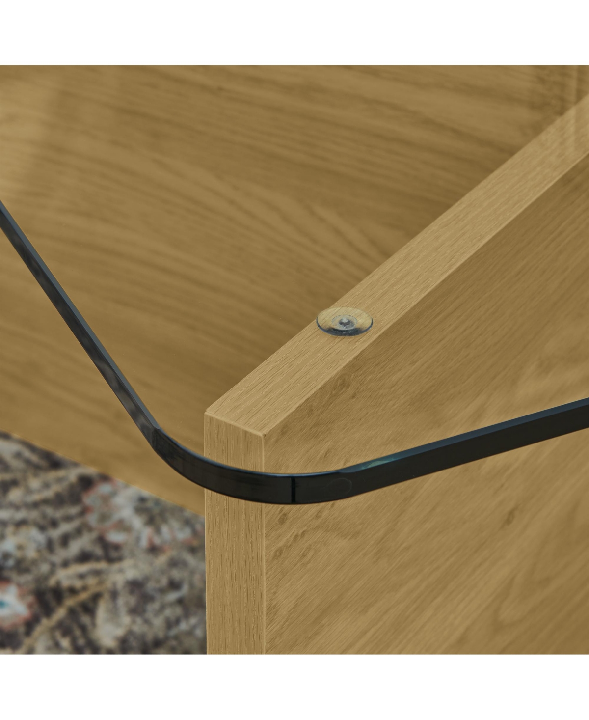 Flynama 31.5" Square Tempered Glass Coffee Table, Mdf Base