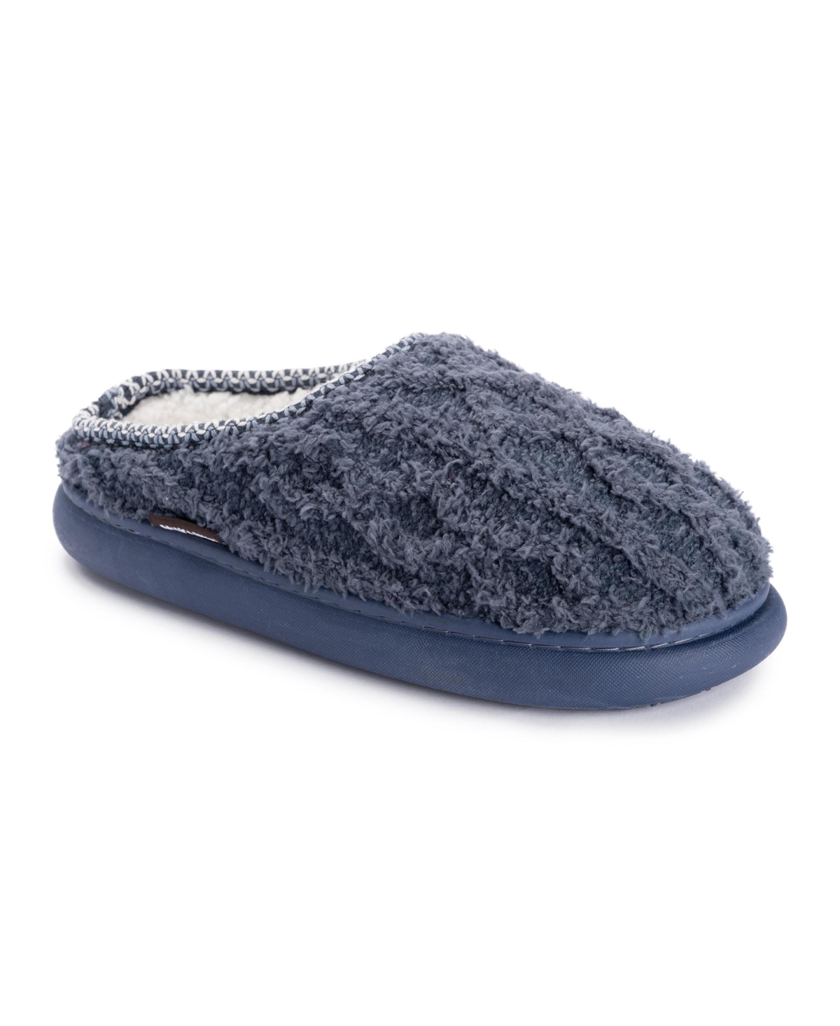 Muk Luks Women's Janna Cozy Crew Clog Slippers - Blue cable