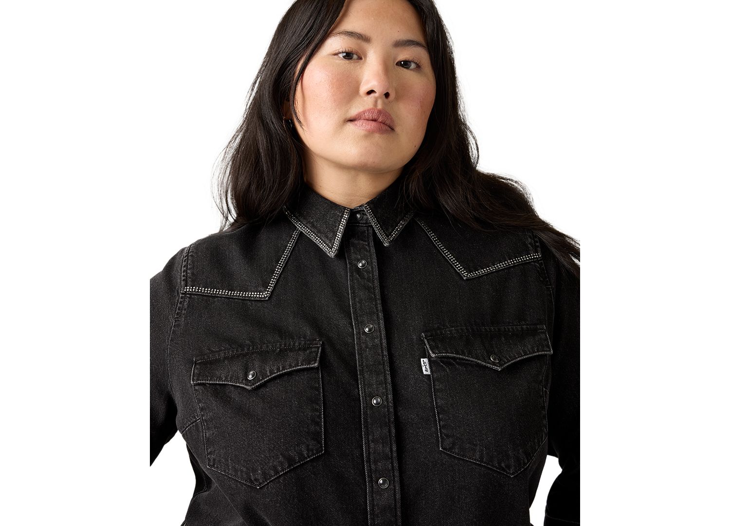 Plus Size Ultimate Western Denim Button-Up Shirt