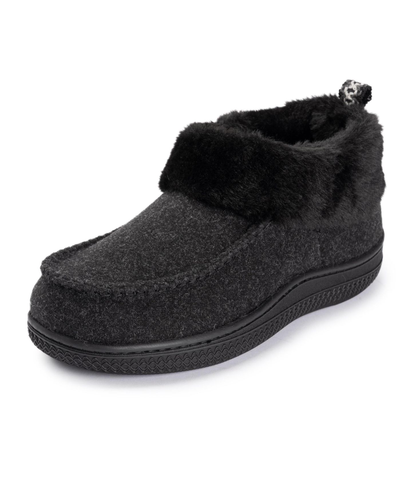 Женские тапочки MUK LUKS Selah Moccasin Bootie Slippers, цвет: Чёрный меланжевый — фото 2