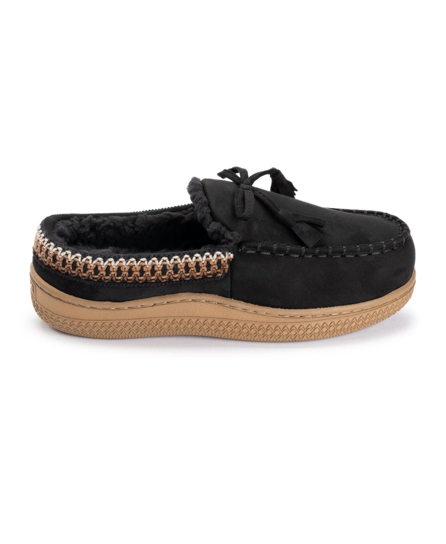 Женские тапочки MUK LUKS Marjorie Moccasin Contour Slippers, цвет: Чёрный — фото 7