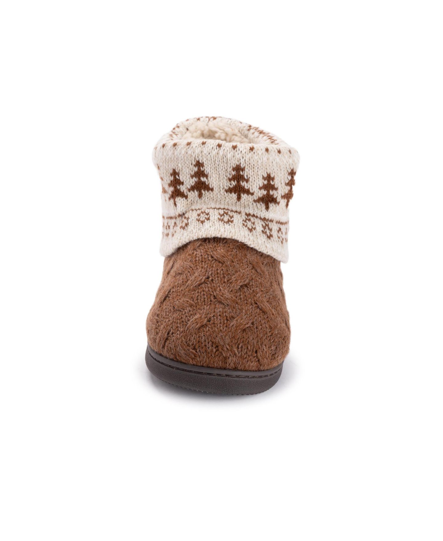 Женские тапочки MUK LUKS Rochelle Bootie Slippers, цвет: Коричневый — фото 5