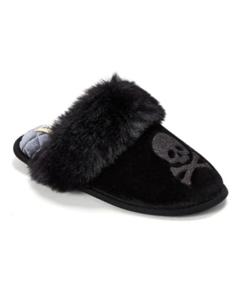Женские тапочки Dearfoams Halloween Velour Scuff Slippers, цвет: Чёрный