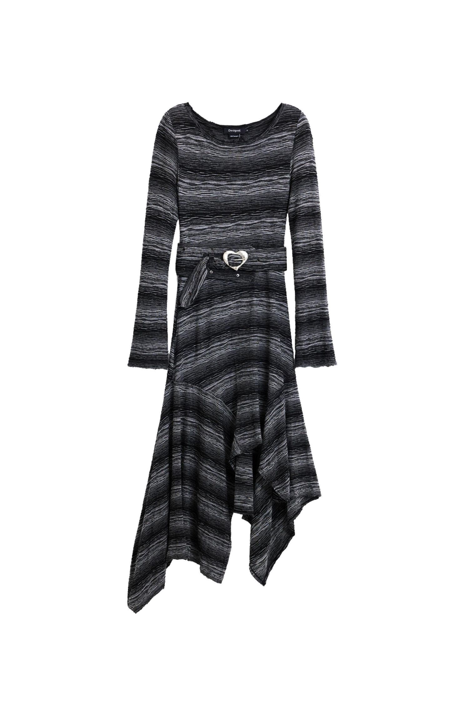Women's asymmetric knit midi dress