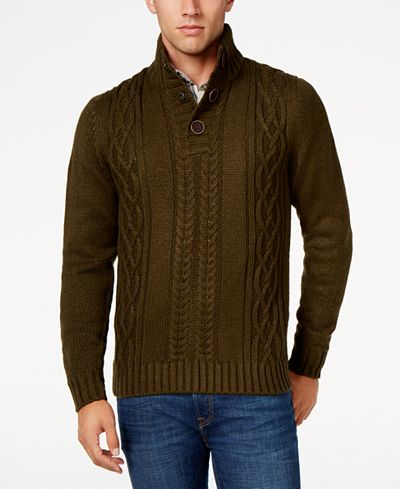 Weatherproof Vintage Men's Cable-Knit Sweater, Classic Fit