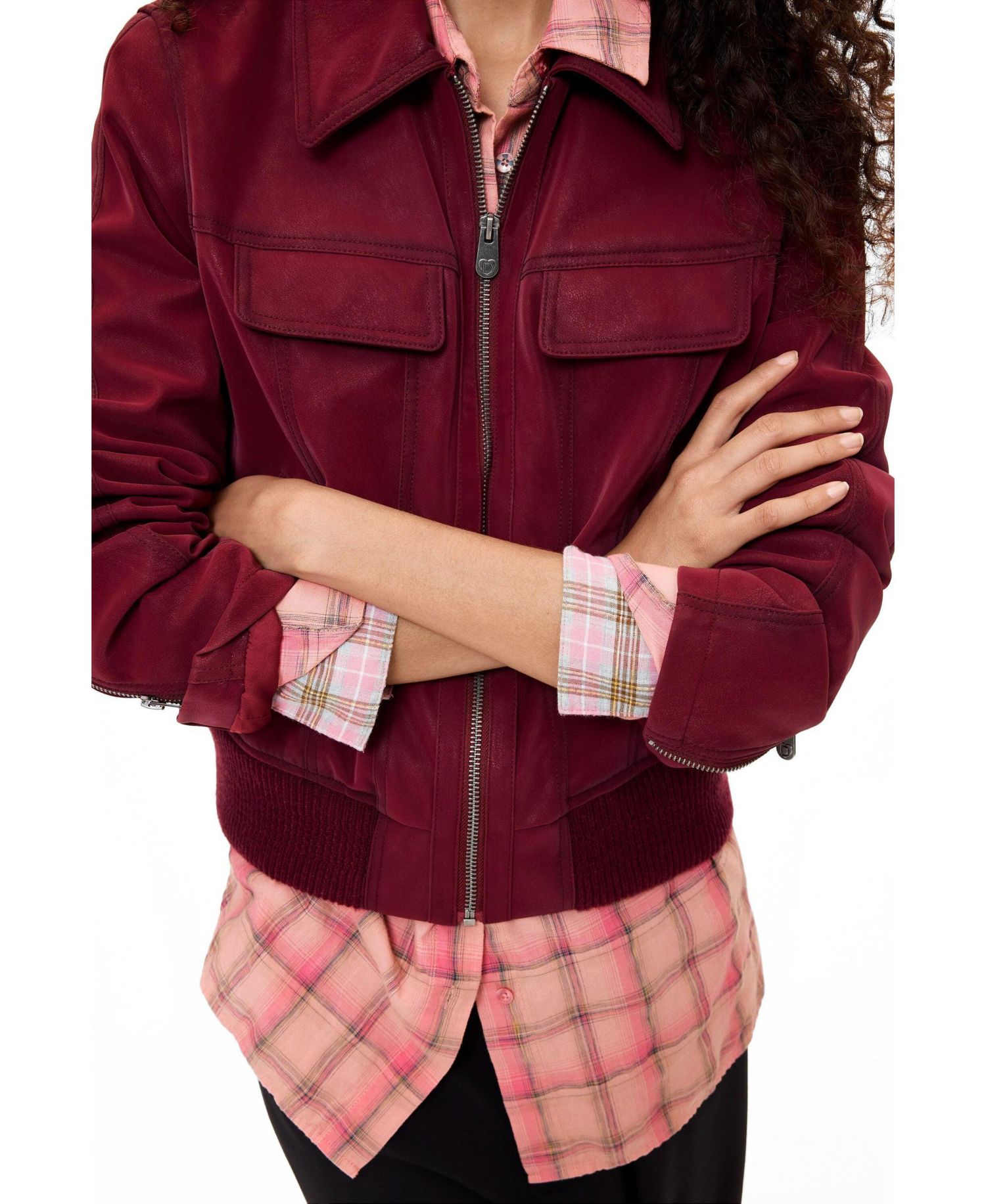 Women's Polyurethane Bomber Jacket