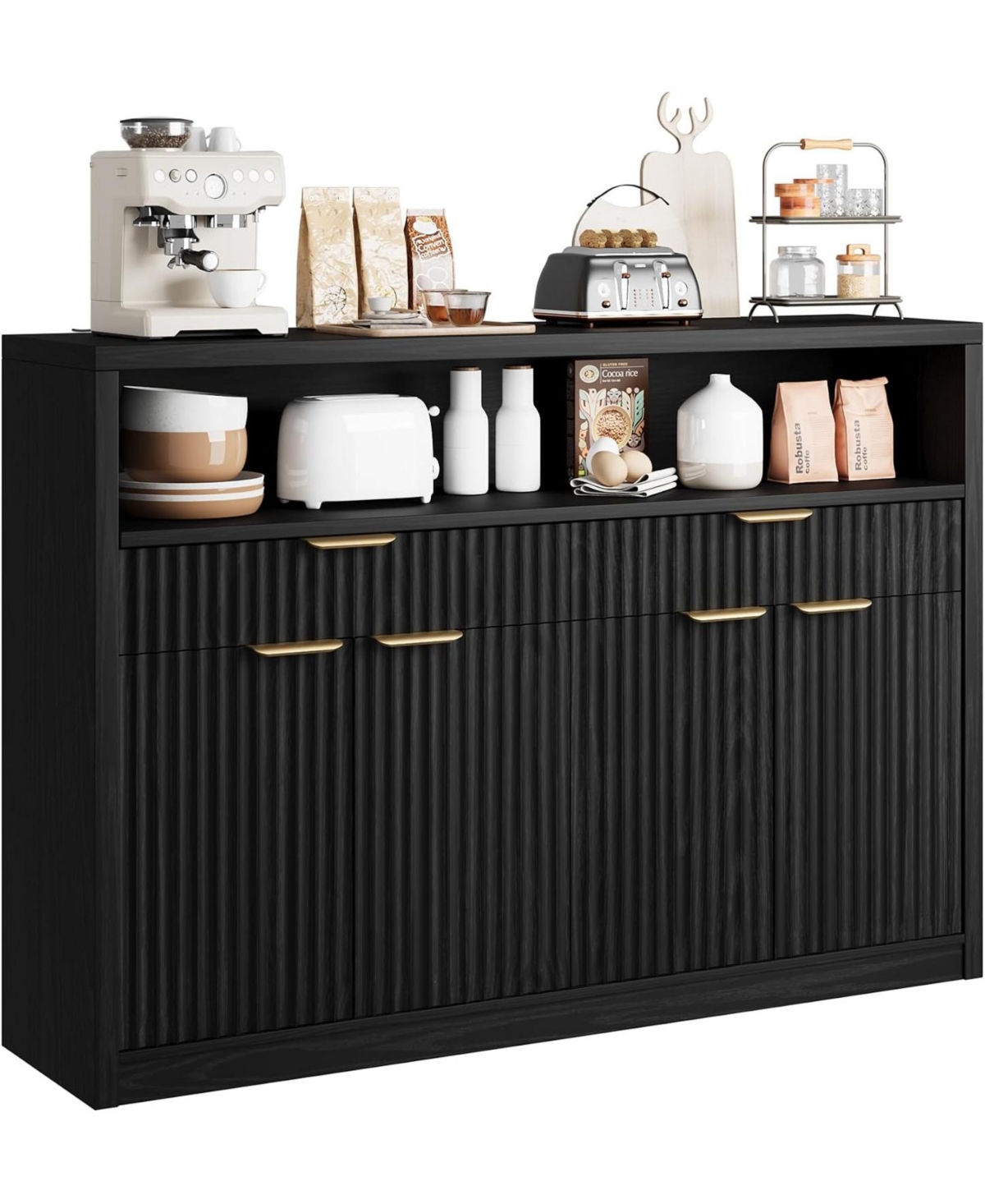 51" Modern Fluted Buffet Sideboard Cabinet with Doors and Drawers