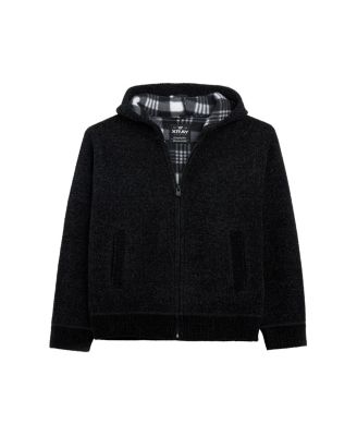 Boy's Size 4-18 Fleece Lined Full Zip Hooded Chenille Knit Sweater