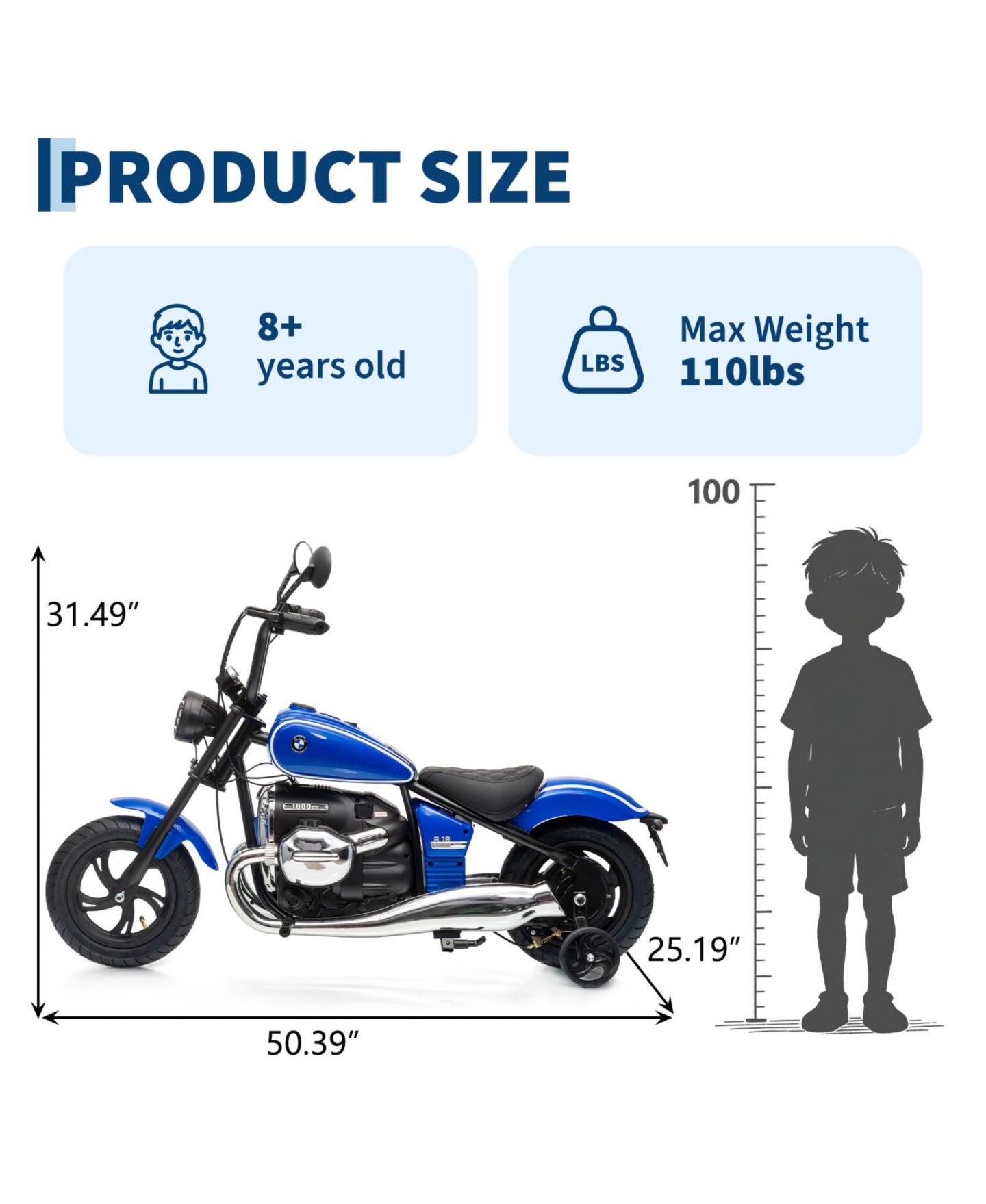 Детская игрушка homfan 24V Licensed Sport Motorcycle Brushless Motor Ride-On, Ages 6-14 — фото 2