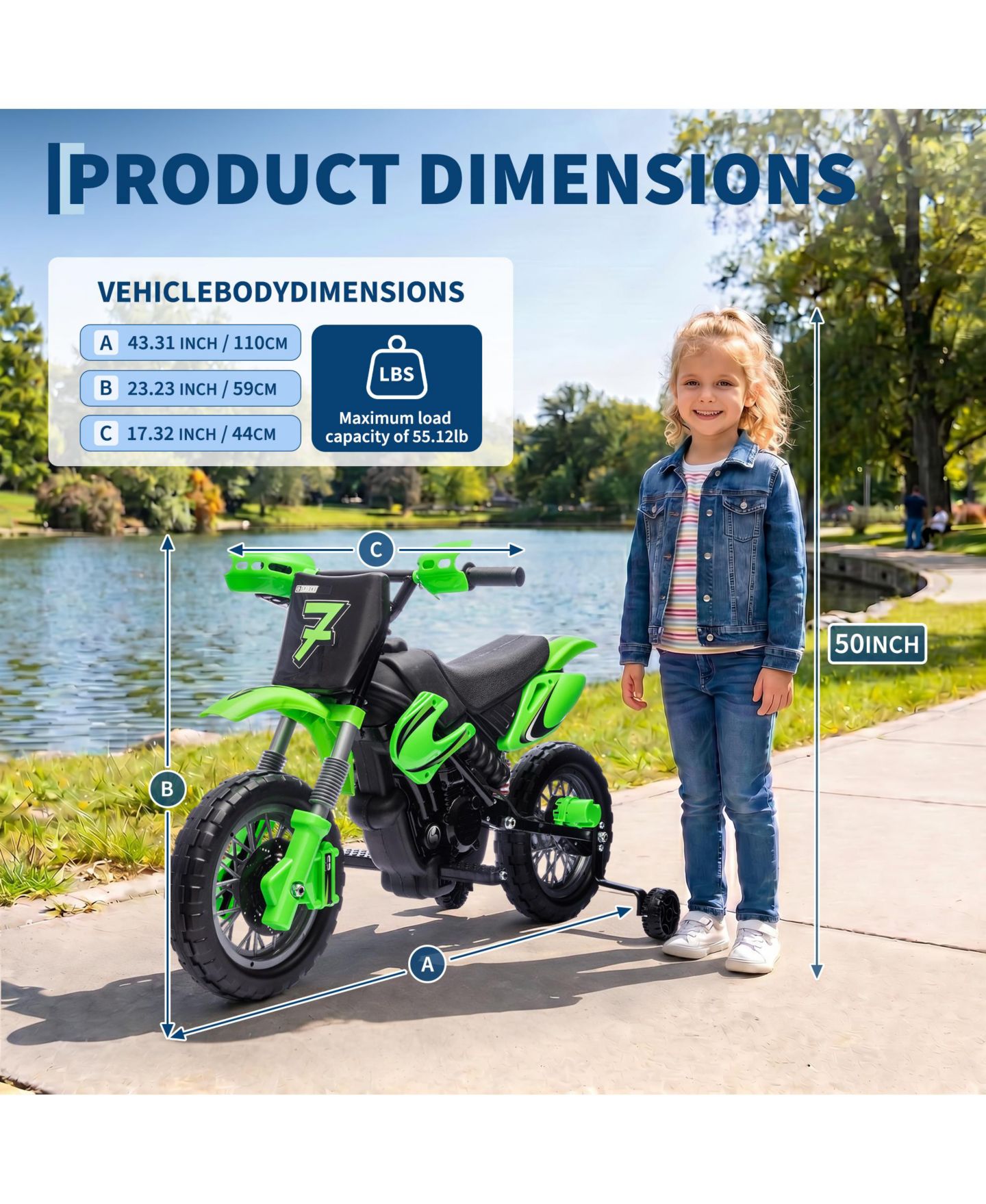 Детский электромотоцикл homfan 12V со страховочными колёсами, до 30 кг, от 3 до 6 лет — фото 5