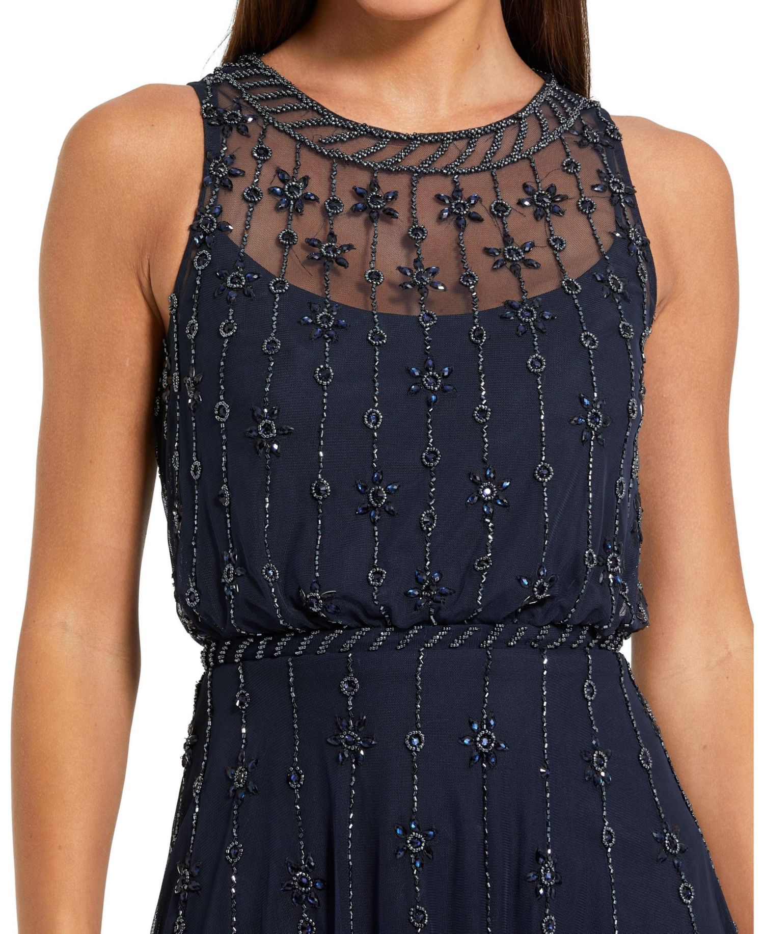 Women's Sleeveless Sequin A-Line Midi Dress
