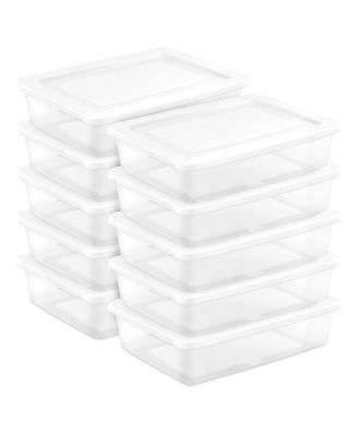 28 Qt Storage Box, Stackable Plastic Container Home Organizer, 10 Pack