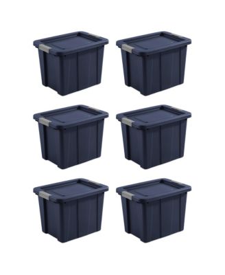 18 Gal Latching Tuff1 Stackable Storage Tote with Latching Lid, 6 Pack