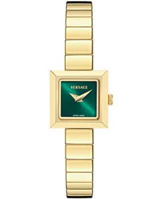 Women's V-Square Petite IP Yellow Gold Stainless Steel Bracelet Watch 18x18mm