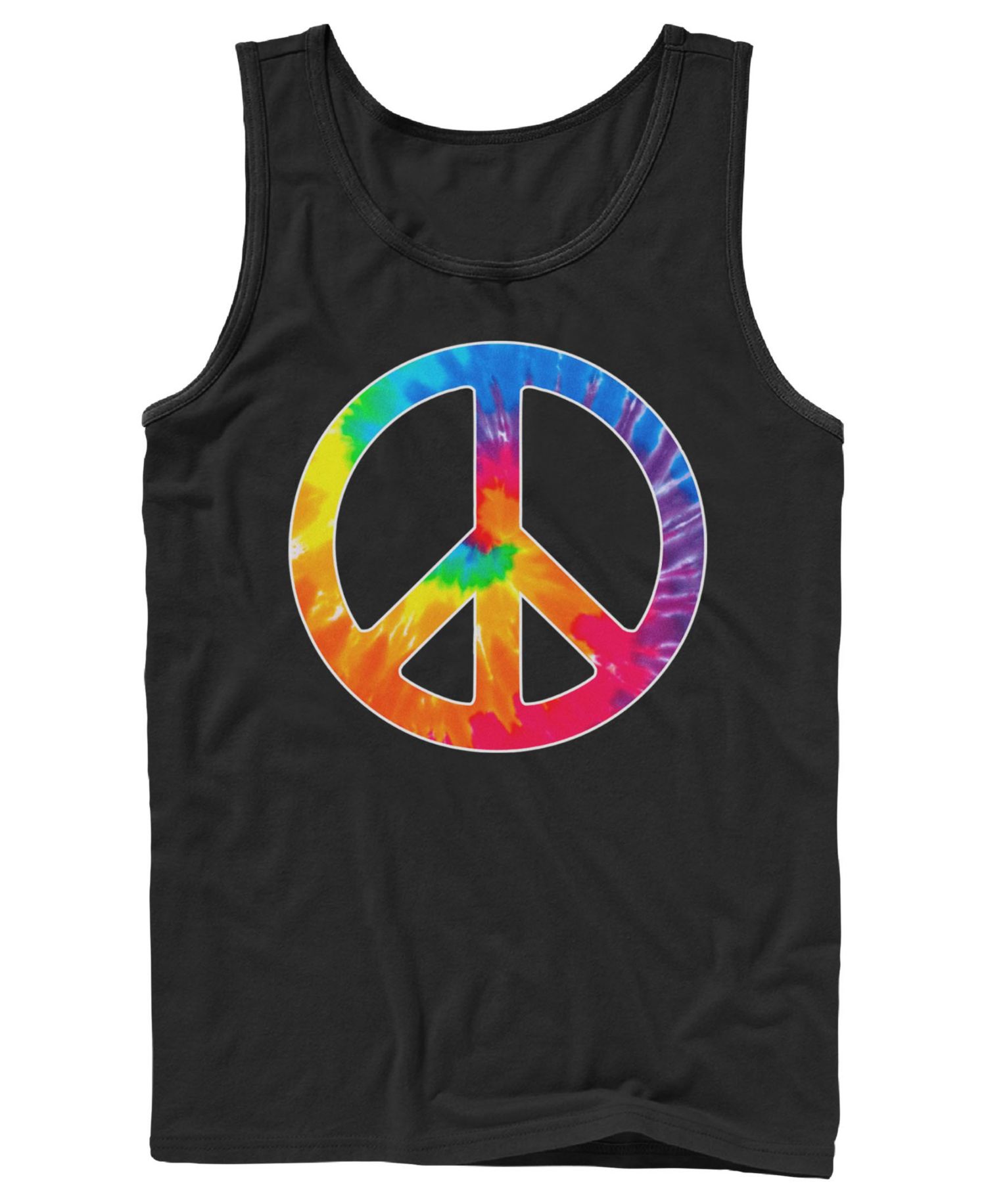 Men's Tie Dye Peace Sleeveless Tank Top