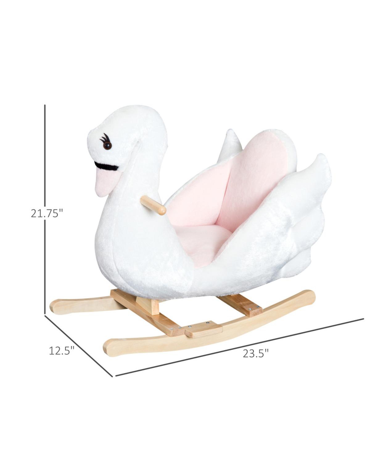Yobtop Plush Swan Rocking Horse with Lullaby, 66 lb. Capacity, Ages 18 Months+