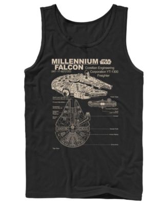 Men's Star Wars Millennium Falcon Technical Schematic Graphic Tank Top