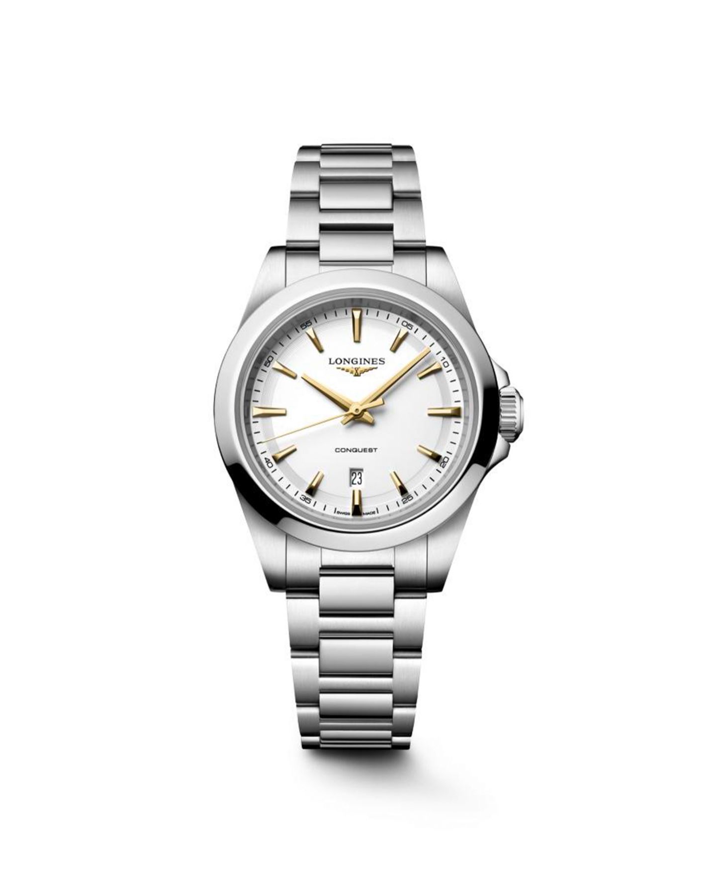 Женские часы Longines Conquest, серебристый стальной ремешок, 30 мм — фото 1