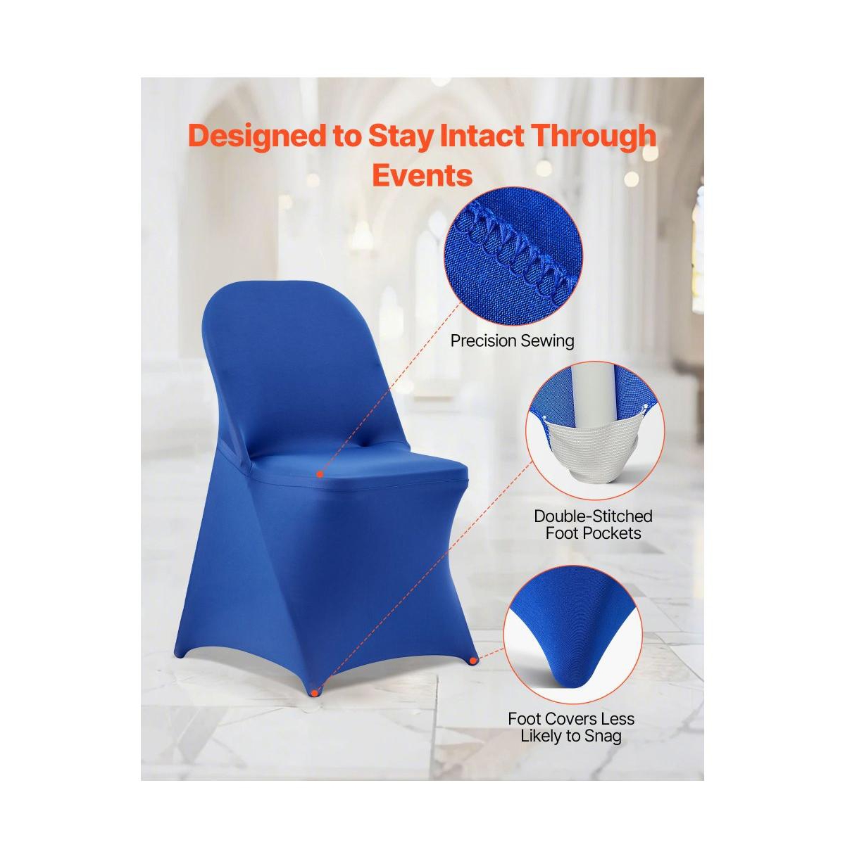 Slickblue Stretch Chair Covers Set of 50, Polyester Spandex for Weddings, Parties & Banquets