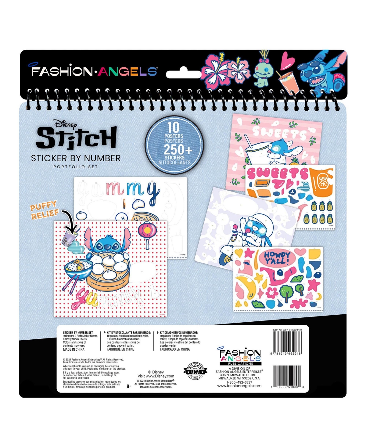 Fashion Angels Disney Stitch: Sticker By Number Portfolio Set