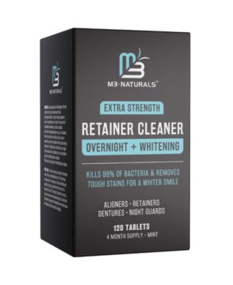 Overnight Retainer Cleaner Tablets with Whitening Formula Dental Appliance Cleaning Tablets 120 Count