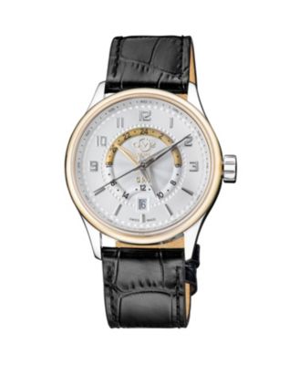 Men's Swiss Made Giromondo Swiss Quartz Leather Strap Watch
